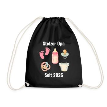 Stolzer Opa Seit 2026 - Turnbeutel - Schwarz - Vorne
