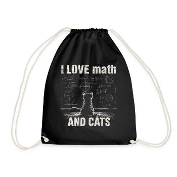 Ich mag Mathematik und Katzen. Tabelle und Formeln - Turnbeutel - Schwarz - Vorne