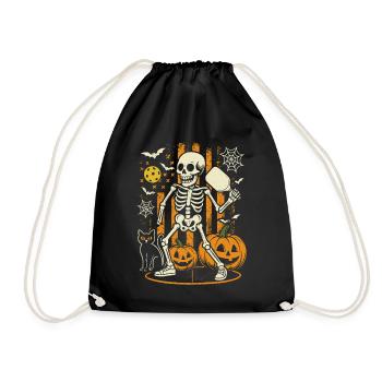 Spooky Cat Sport Pumpkin American Patriotic Skelet - Turnbeutel - Schwarz - Vorne
