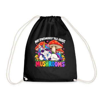 Cute Unicorn Mushroom Lovers - Turnbeutel - Schwarz - Vorne