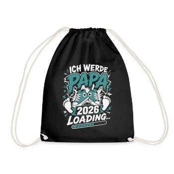 Ich werde Papa Werdender Vater - Turnbeutel - Schwarz - Vorne