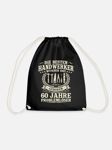 Jahrgang 1967 Bester Handwerker 60. Geburtstag - Turnbeutel - Schwarz