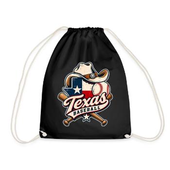 Texas Baseball Vintage Logo - Turnbeutel - Schwarz - Vorne