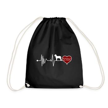 Lagotto Romagnolo heartbeat - Drawstring Bag - black - Front