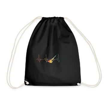 Vintage guitare électrique battement de cœur - Sac de sport léger - noir - Devant