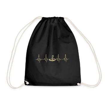 Stock shooting heartbeat - Drawstring Bag - black - Front