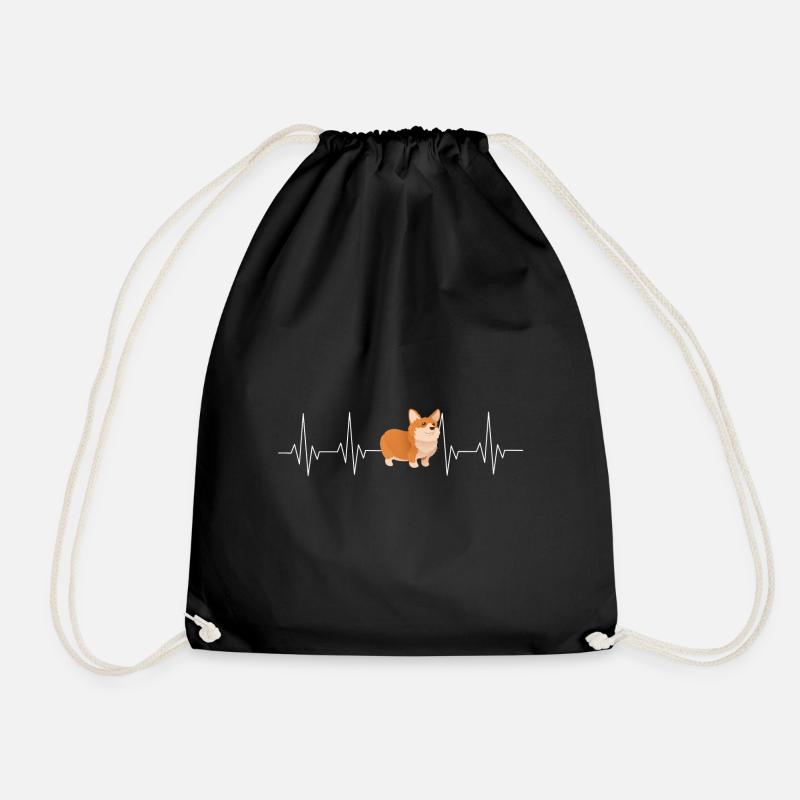 CORGI HERZSCHLAG - Turnbeutel - Schwarz