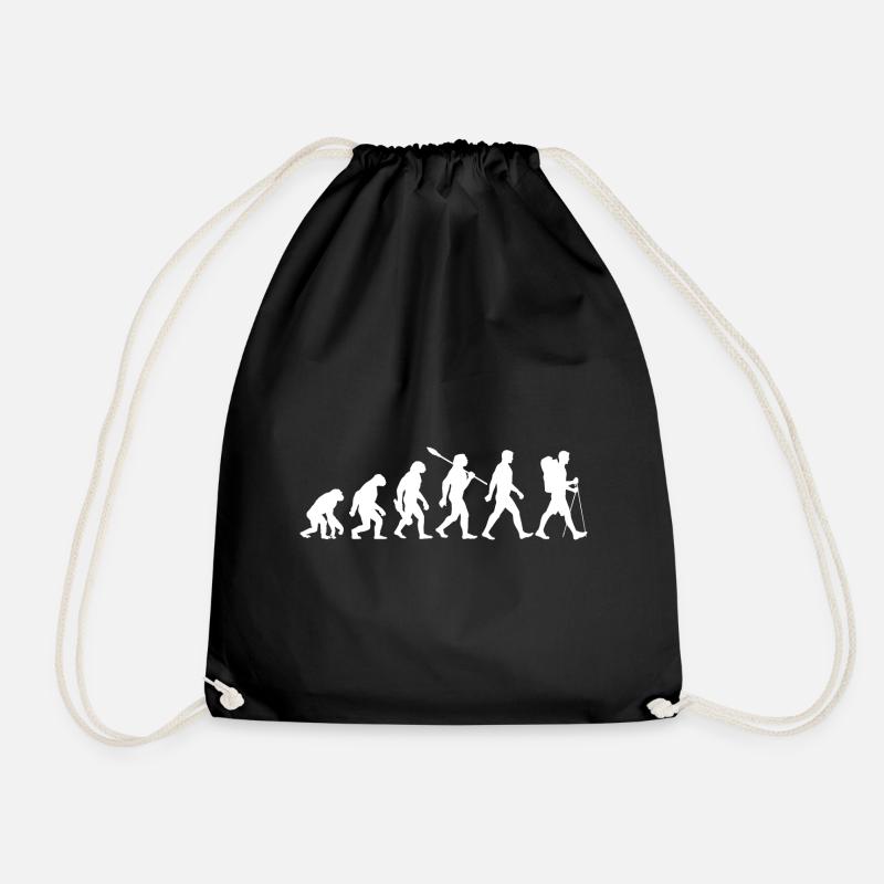 Evolution - Wandern - Wanderer - Trekking - Turnbeutel - Schwarz