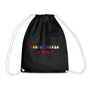 Be unique - sei einzigartig! LGBTQ - Turnbeutel - Schwarz - Vorne
