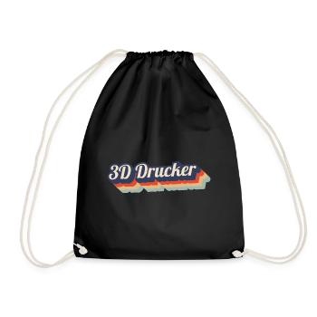3D-Drucker – drucken Technologie Zukunft - Turnbeutel - Schwarz - Vorne