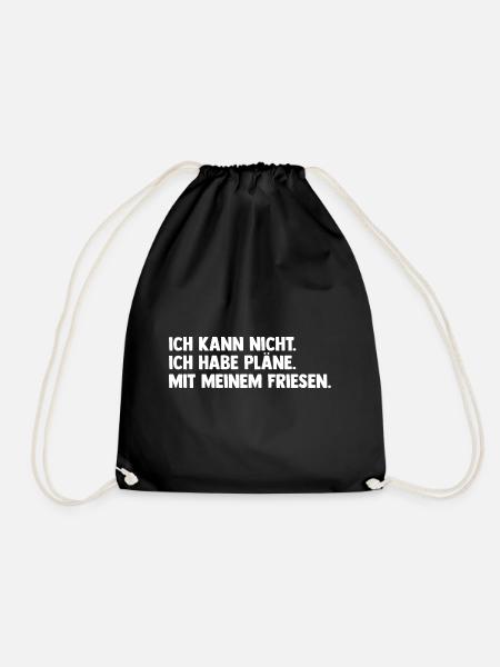 Pferd Reitsport Reiten Pferdesport Friese - Turnbeutel - Schwarz