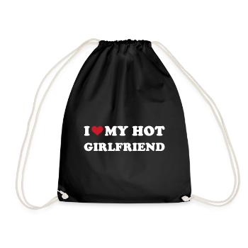 Je coeur ma petite amie chaude - Sac de sport léger - noir - Devant