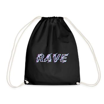 Techno Rave Festival Electro Musik Raver - Turnbeutel - Schwarz - Vorne