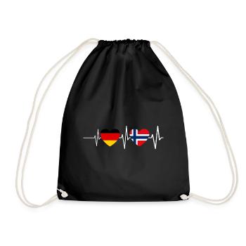 Allemagne Norvège Battement de Coeur Cadeau - Sac de sport léger - noir - Devant
