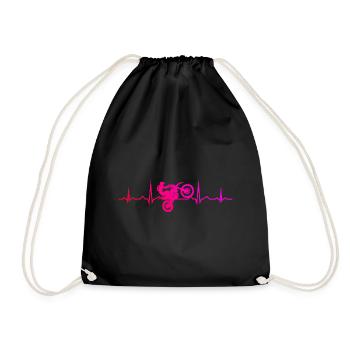 Supermoto Dirt Biker Dirt Bike Women's Dirt Bike - Drawstring Bag - black - Front
