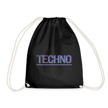 Techno Rave Club Electro Musik Raver - Turnbeutel - Schwarz - Vorne