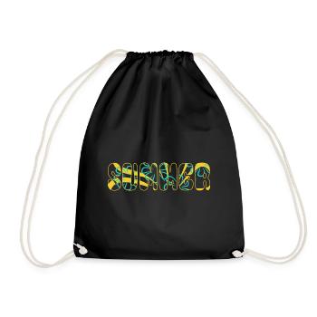 Été - soleil - vacances - bonne humeur - Sac de sport léger - noir - Devant