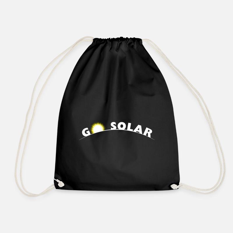 Go Solar - Photovoltaik - Solarenergie - Horizont - Turnbeutel - Schwarz