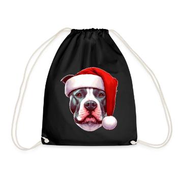 Pitbull Gifts For Christmas - Drawstring Bag - black - Front