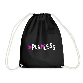 no plan today no idea burnout headless relax head - Drawstring Bag - black - Front