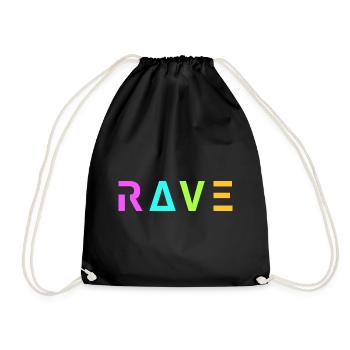 Techno Rave Festival Electro Music Raver - Drawstring Bag - black - Front