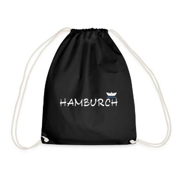 Hambourg Hamburg Bateau en papier Mer du Nord Côte Fun - Sac de sport léger - noir - Devant