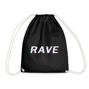Techno Rave Festival Electro Musik Raver - Turnbeutel - Schwarz - Vorne