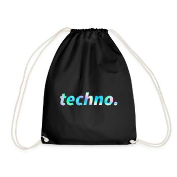 Techno Rave Festival Electro Musik Raver - Turnbeutel - Schwarz - Vorne