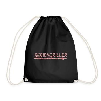 Seriengriller Speckstreifen Bacon Speck Design - Turnbeutel - Schwarz - Vorne