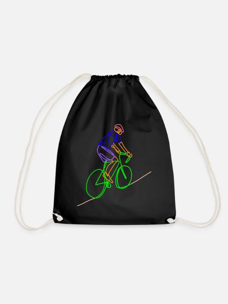 Rennrad Fahrradfahrer - Turnbeutel - Schwarz