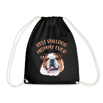 Best Bulldog mommy ever - Drawstring Bag - black - Front