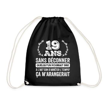 19 Ans Sans Déconner Cadeau D'anniversaire 19ans - Sac de sport léger - noir - Devant