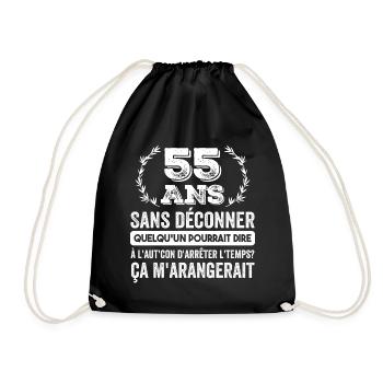 55 Ans Sans Déconner Cadeau D'anniversaire 55 Ans - Sac de sport léger - noir - Devant