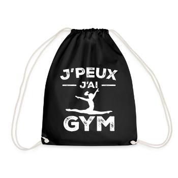 Gymnastik-Geschenk - Ich kann nicht ins Fitnessstudio - Turnbeutel - Schwarz - Vorne