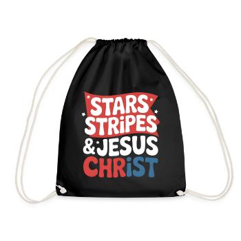 Amerikanischer Gläubiger Christ July 4th Jesus - Turnbeutel - Schwarz - Vorne