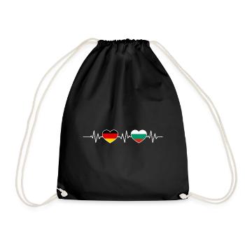 Heartbeat Germany Bulgaria - Drawstring Bag - black - Front