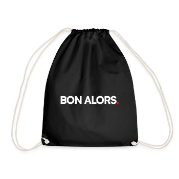 BON ALORS | Expression humour minimaliste - Sac de sport léger - noir - Devant