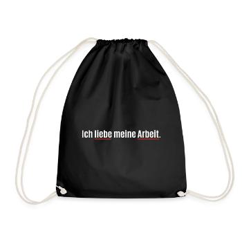Ich liebe meine Arbeit - Fehler - Autokorrektur - Turnbeutel - Schwarz - Vorne