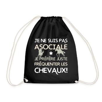 Je préfère les chevaux - Sac de sport léger - noir - Devant