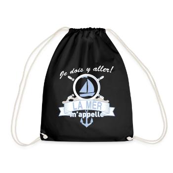 La mer m'appelle - Sac de sport léger - noir - Devant