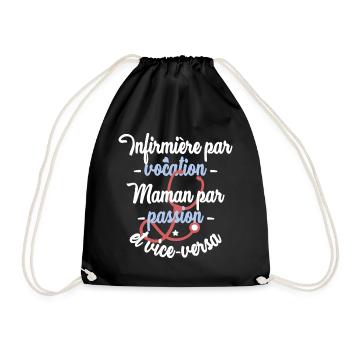 Maman infirmière - Sac de sport léger - noir - Devant