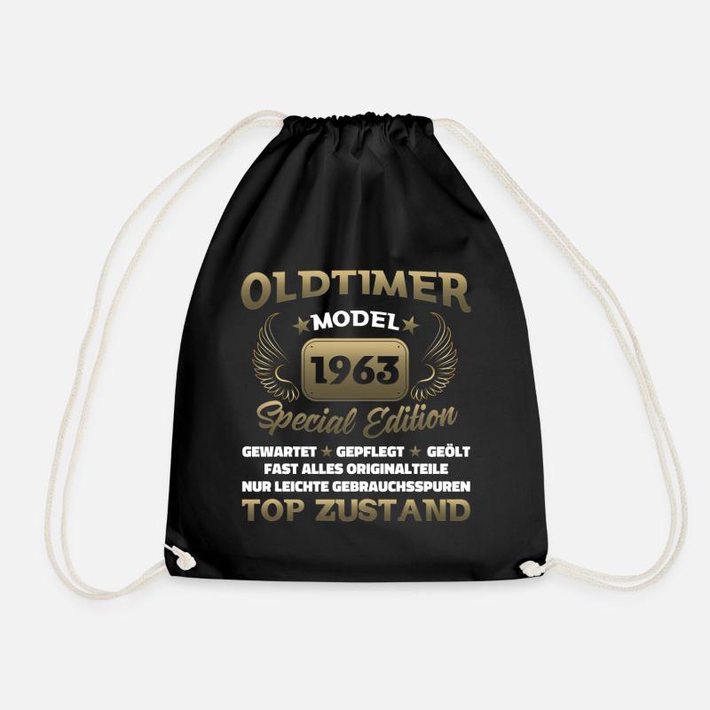 Oldtimer Modell 1963 Geburtstag Lustiger Spruch - Turnbeutel - Schwarz