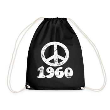 Signe de paix Paix Anniversaire de paix 1960 - Sac de sport léger - noir - Devant