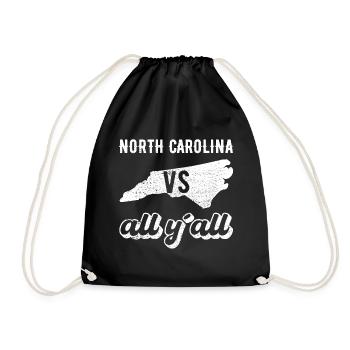 North Carolina all y all Geschenk - Turnbeutel - Schwarz - Vorne