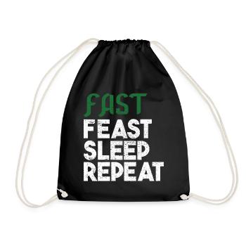 Festin rapide sommeil répéter cadeau - Sac de sport léger - noir - Devant