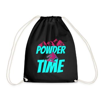 powder time Snowboarding - Drawstring Bag - black - Front