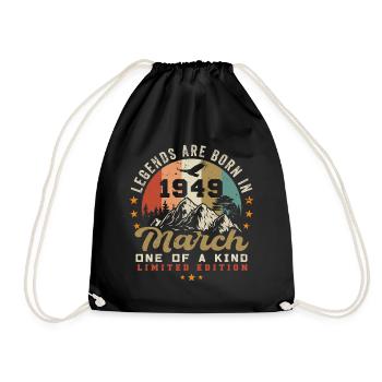 Mars 1949 Vintage anniversaire rétro cadeau - Sac de sport léger - noir - Devant