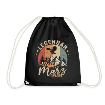 Legends Are Born In March 1939 - 1939 - Drawstring Bag - black - Front