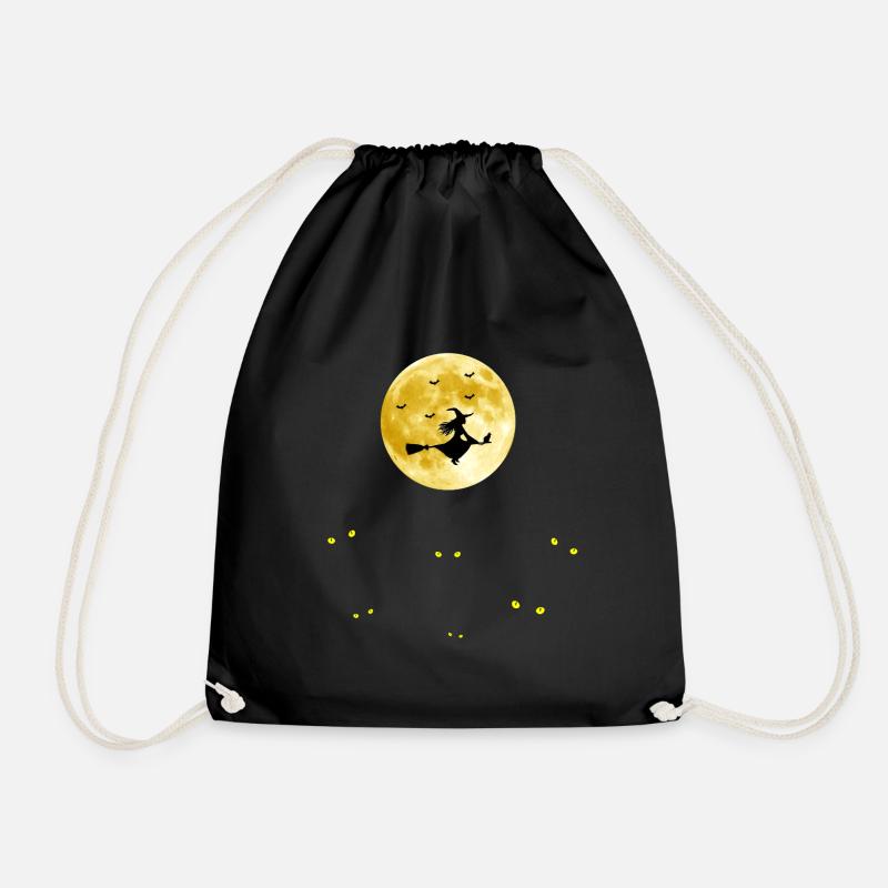 Moonlit Nights Witches' Flight - Drawstring Bag - black