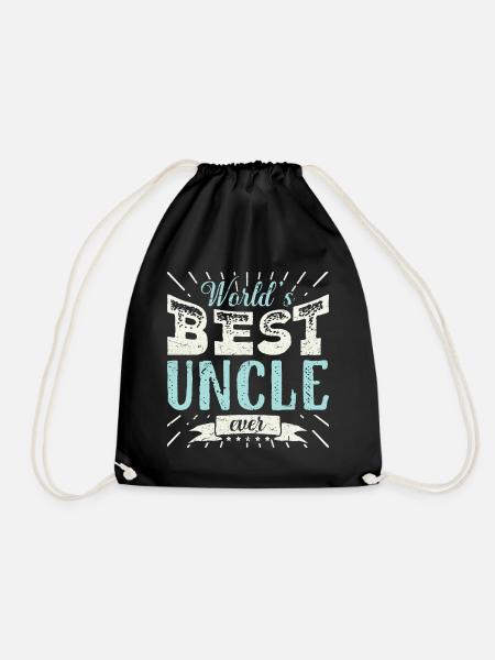 Mens Cool Uncle Gift T Shirt World's Best Uncle - Turnbeutel - Schwarz